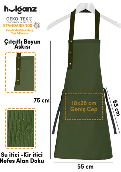 Mutfak Önlüğü Leke Tutmaz Su Itici Kumaş Çıtçıtlı Boyun Askılı Cepli Önlük fiyatları