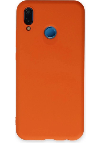 Ieg Huawei P20 Lite Kılıf Nano Içi Kadife Silikon - Turuncu