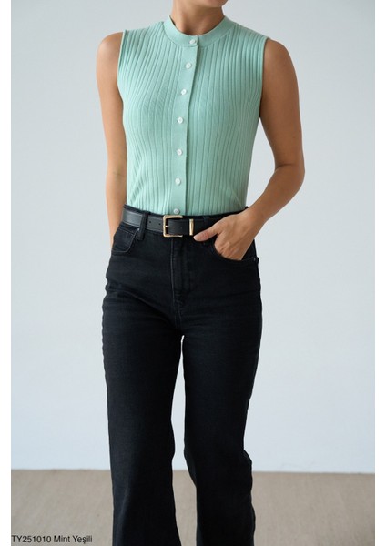 Kadın Bisiklet Yaka Fitilli Triko Yelek fiyatları