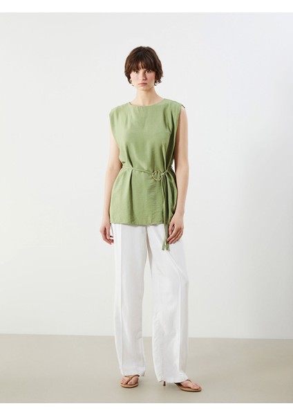 Yeni Sezon Bisiklet Yaka Kuşaklı Bluz modelleri