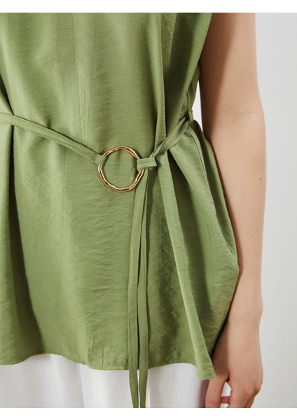 Yeni Sezon Bisiklet Yaka Kuşaklı Bluz fırsatları