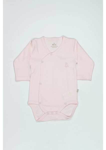 Bistyle Organik Natural Basic Style Kruvaze Uzun Kol Body BS17102 Pembe