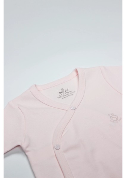 Bistyle Organik Natural Basic Style Kruvaze Uzun Kol Body BS17102 Pembe fiyatları