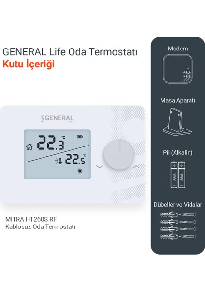 Life Mitra HT260S Rf Kablosuz Oda Termostatı fiyatları