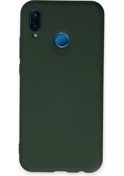 Ieg Huawei P20 Lite Kılıf Nano Içi Kadife Silikon - Koyu Yeşil