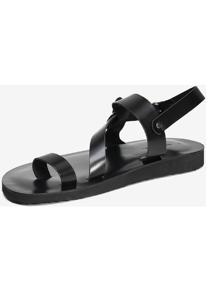 Erkek Siyah Hakiki Deri Sandalet 3Y1CS62623