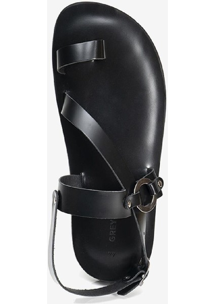 Erkek Siyah Hakiki Deri Sandalet 3Y1CS62623