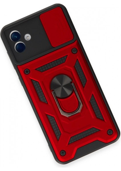 Ieg Samsung Galaxy A04E Kılıf Pars Lens Yüzüklü Silikon - Kırmızı modelleri