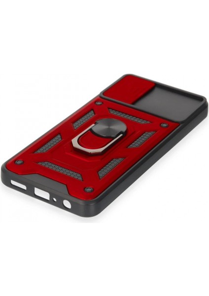 Ieg Samsung Galaxy A04E Kılıf Pars Lens Yüzüklü Silikon - Kırmızı indirimleri