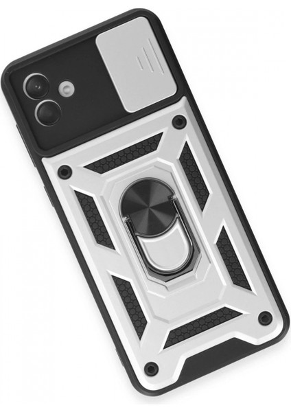 Ieg Samsung Galaxy A04E Kılıf Pars Lens Yüzüklü Silikon - Gümüş modelleri