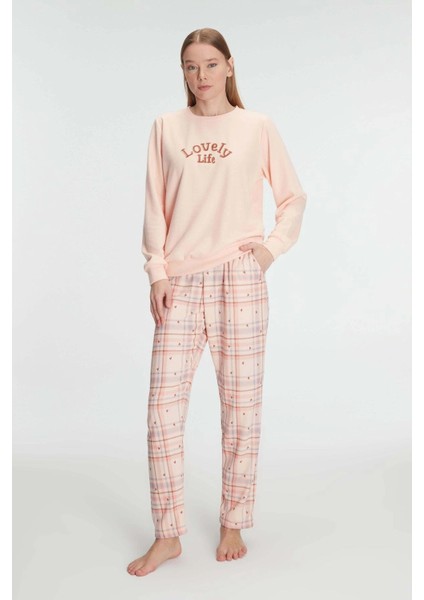 Bicomi Pamuklu Kışlık Uzun Kol Kadın Pijama Takım