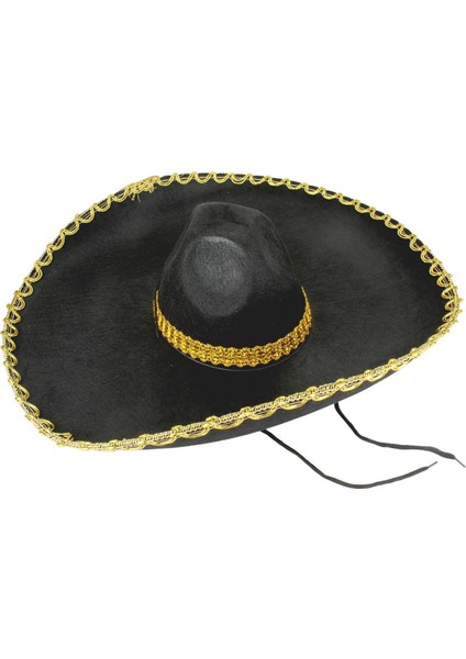 Sombrero Meksika Şapkası Altın Şeritli Yetişkin Boy fırsatları
