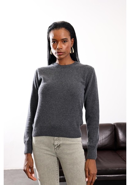 Antrasit Bisiklet Yaka Kaşmir Basic Triko modelleri