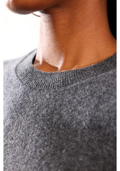 Antrasit Bisiklet Yaka Kaşmir Basic Triko indirimleri