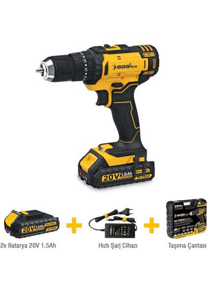 Sgs Plus 5248 Akülü Darbeli Matkap Seti 20 Volt