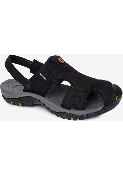 Erkek Siyah Hakiki Deri Sandalet 4Y1CS14631