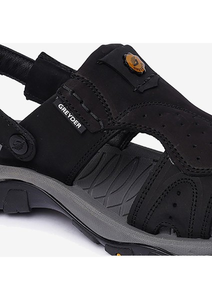 Erkek Siyah Hakiki Deri Sandalet 4Y1CS14631