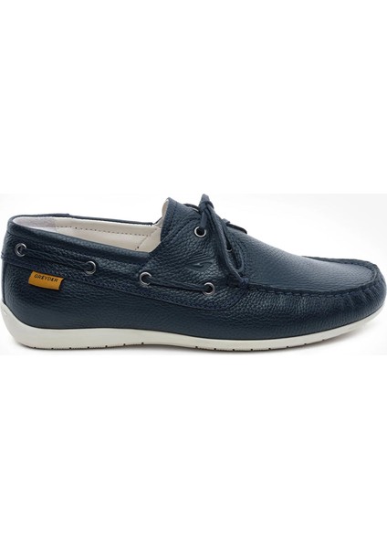 Erkek Lacivert Hakiki Deri Marine Ayakkabı 5Y1MA18470