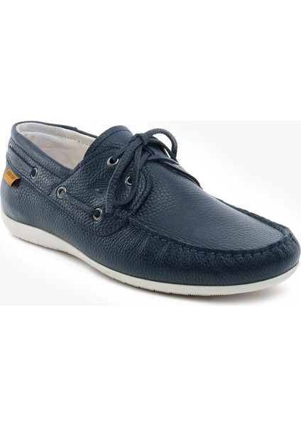 Erkek Lacivert Hakiki Deri Marine Ayakkabı 5Y1MA18470
