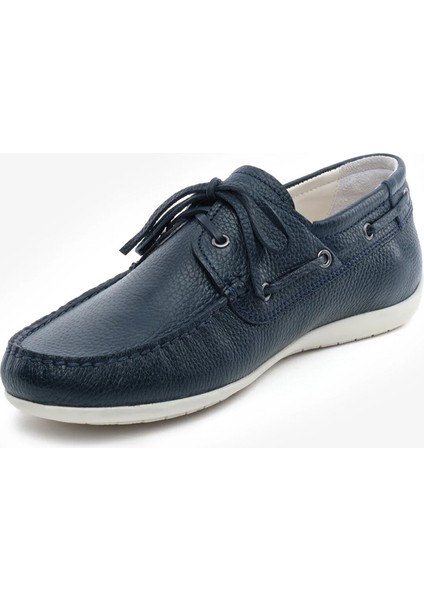 Erkek Lacivert Hakiki Deri Marine Ayakkabı 5Y1MA18470