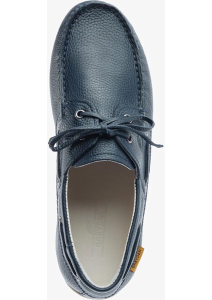 Erkek Lacivert Hakiki Deri Marine Ayakkabı 5Y1MA18470