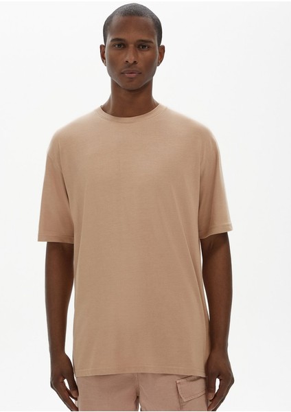 Kısa Kollu Sıfır Yaka Relaxed Pembe T-Shırt fiyatları