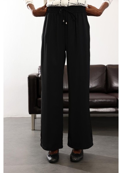 Siyah Beli Lastikli Kırışmaz Rahat Pantolon 70858 fırsatları