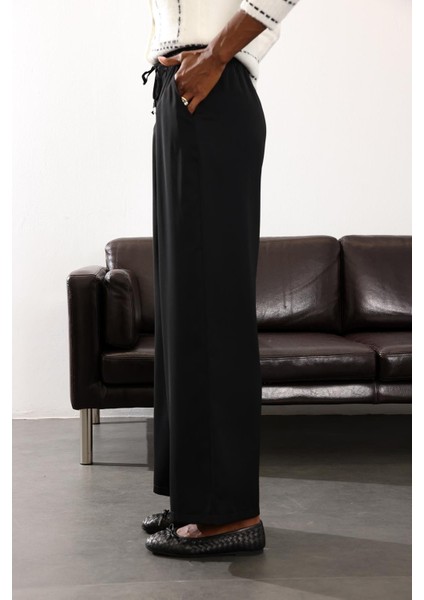 Siyah Beli Lastikli Kırışmaz Rahat Pantolon 70858 indirimleri