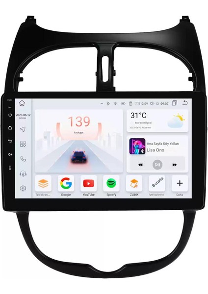 Peugeot 206 Wifi Gps Carplay 9 Inç 6gb Ram 128GB Depolama Kamera Multimedya Navigasyon Sistemi - 1999-2010 Model fiyatları