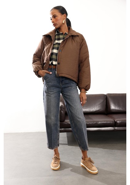 Kahverengi Su Itici Şişme Mont 36862 fırsatları