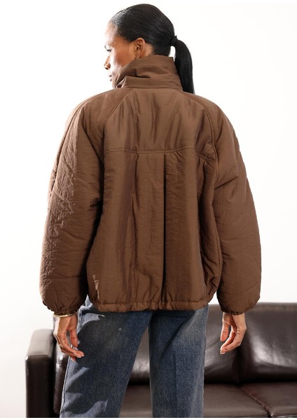 Kahverengi Su Itici Şişme Mont 36862