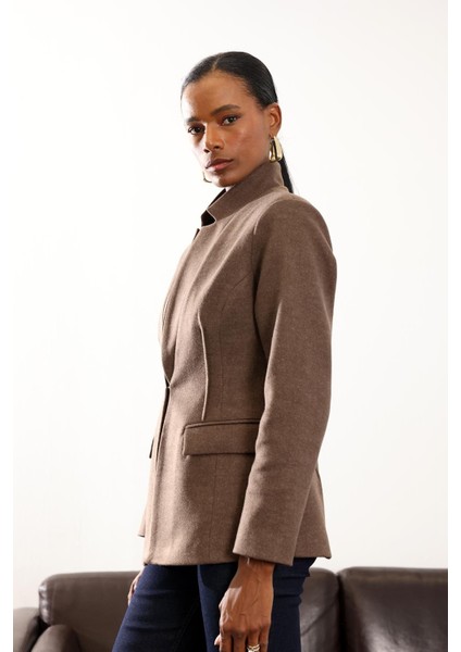 Kahverengi Yün Dokulu Binici Blazer Ceket 358002 indirimleri