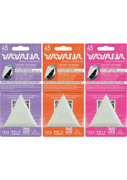 Trio Araba Klima Kokusu, Oto Kokusu, 45 Gün Etkili, 3'lü Set