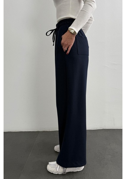 Lacivert Beli Lastikli Kumaş Pantolon 2006 modelleri