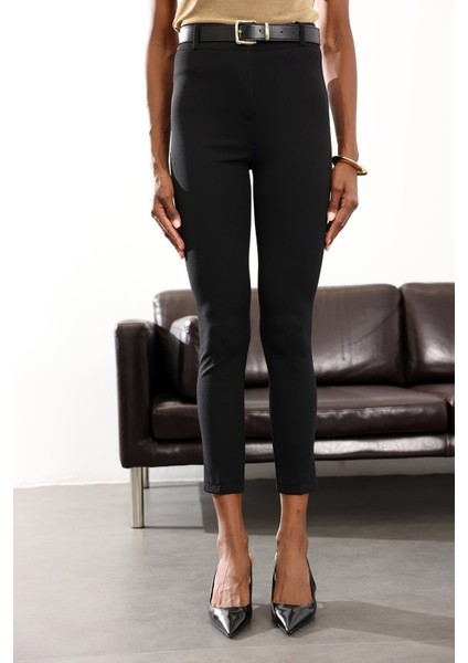 Siyah Likralı Cigarette Kumaş Pantolon 9045 indirimleri