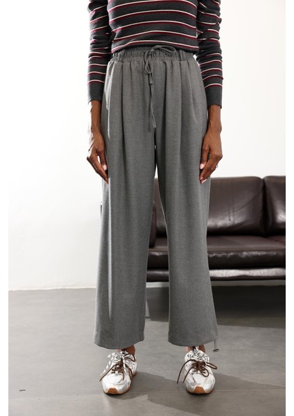 Gri Beli Lastikli Kumaş Pantolon 2006 fırsatları