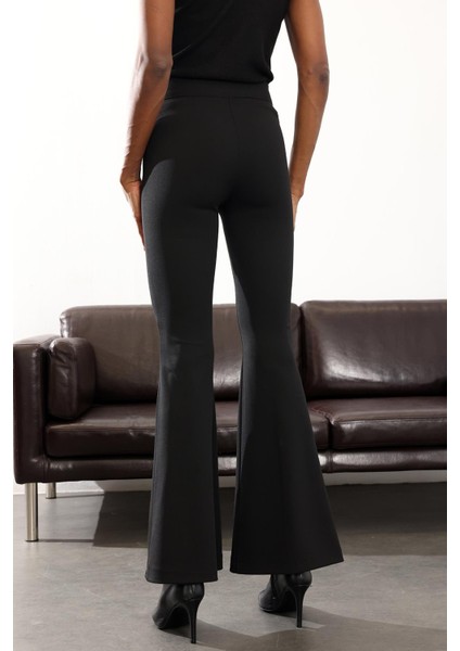 Siyah Likralı Ispanyol Kumaş Pantolon 9027 indirimleri