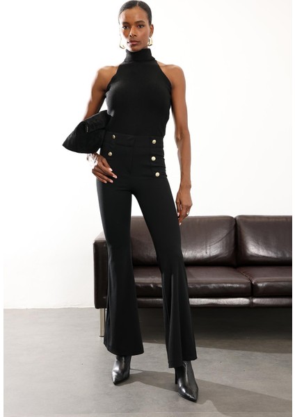 Siyah Likralı Ispanyol Kumaş Pantolon 9027 fiyatları