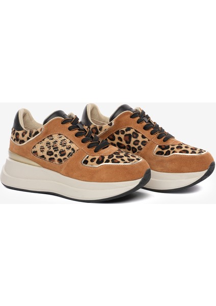 Kadın Taba Leopar Hakiki Deri Spor Ayakkabı 5K2SA34413 modelleri