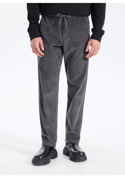 Bol Paça Gri Erkek Kargo Pantolon 12258138_JPSTKANE Corduroy Jogger S modelleri