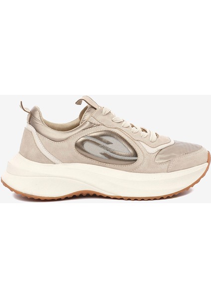 Kadın Bej Hakiki Deri Spor Ayakkabı 5K2SA34401