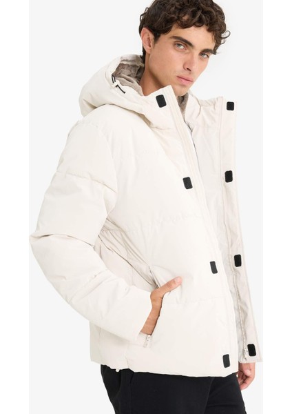 Su İtici Regular Fit Kapüşonlu Astarlı İç Cepli Fermuarlı Cepli Mont F1149AX25WN