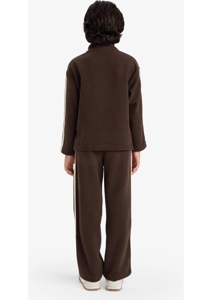 Erkek Çocuk 2'li Takım Yarım Fermuarlı Baskılı Sweatshirt Eşofman Altı G3763A825CW