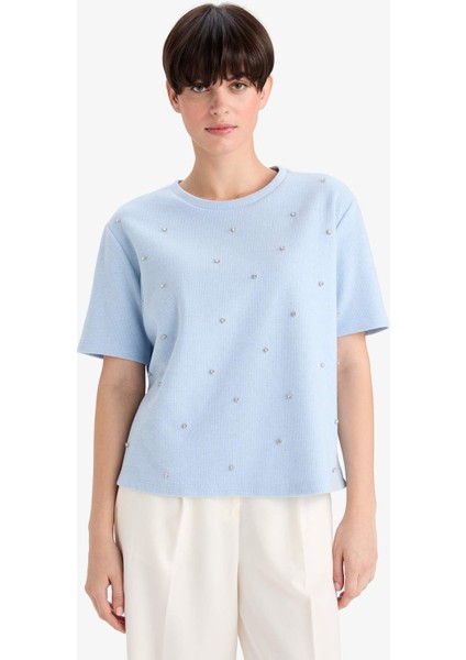 Regular Fit Bisiklet Yaka Kısa Kollu Tişört D8719AX25WN modelleri