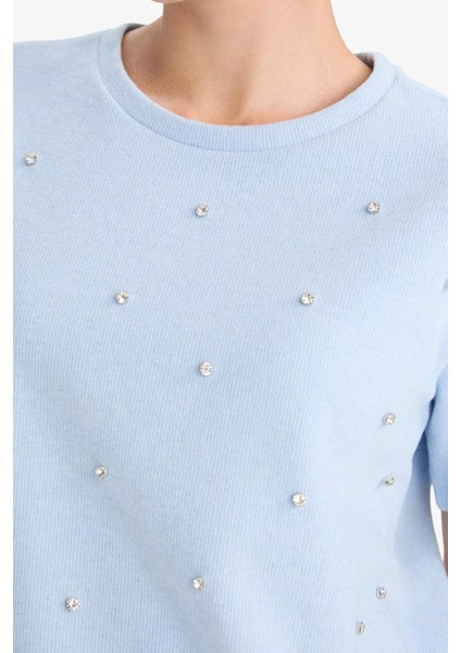 Regular Fit Bisiklet Yaka Kısa Kollu Tişört D8719AX25WN indirimleri