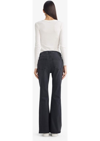 Mia Flare Fit Normal Bel Uzun Jean Pantolon indirimleri