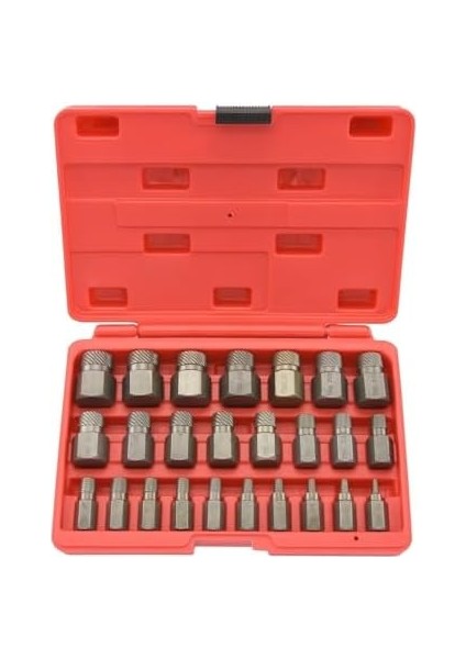 04204A Hex- Multispline Vida ve Cıvata Çıkarıcı Seti, Çıkan Vida Çıkarma, Kırık Cıvata Sökücü, Soyulmuş Bağlantı Elemanı Aracı, 1/32 Inç Artışlarda 1/8 Inç Ila 7/8 Inç Artırma, Crmo, fiyatları