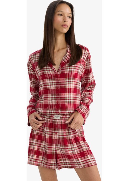 Regular Fit Flanel Kareli Şort Pijama Altı-Fall in Love F3675AX25WN fırsatları