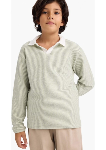 Erkek Çocuk Polo Yaka Uzun Kollu Tişört G4507A825WN