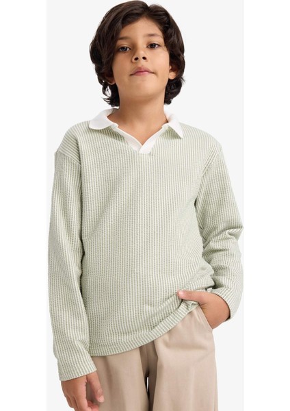 Erkek Çocuk Polo Yaka Uzun Kollu Tişört G4507A825WN modelleri